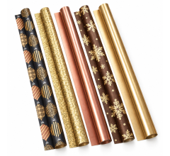 KERSTPAPIER - metallic - 200 x 70 cm - 50 rollen - goud