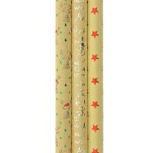 CHRISTMAS KRAFT - cadeaupapier - 300 x 70 cm - 48 rollen