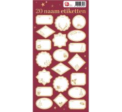 Benza - Kerstmis cadeaulabels naametiketten - 20 stuks