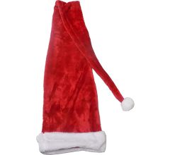 Extra lange luxe Kerstmuts met bond XXL - Rood - 145 cm - 15 stuks