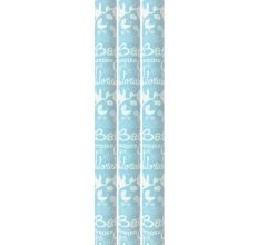 GEBOORTE - cadeaupapier -  200 x 70 cm - 25 rollen - Blauw