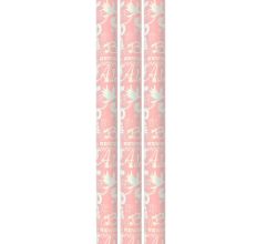 GEBOORTE - cadeaupapier -  200 x 70 cm - 25 rollen - Roze