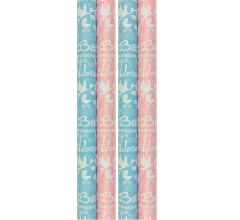 GEBOORTE - cadeaupapier -  200 x 70 cm - 50 rollen - Blauw en Roze