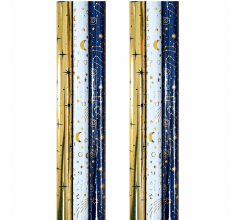 Metallic Stars kerstpapier - 200 x 70 cm - 60 rollen