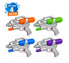 Waterpistool 26 cm 4 kleuren - 12 stuks