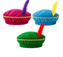 Pieten Muts - Barret - Velours - One Size - 3 Assorti Kleuren - 30 Stuks