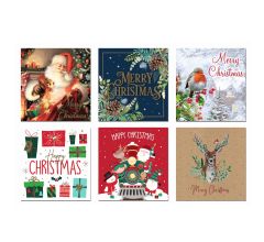 Set van 30 traditionele Engelse kerstkaarten - 12 x 12 cm - 12x
